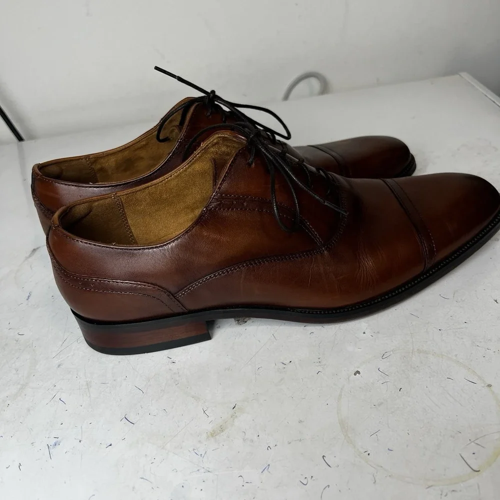 Florsheim Mens Cognac Brown Leather Cap Toe Flexsole Oxfords Size‎ 9.5 M